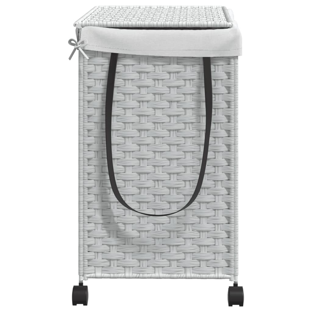 Wasmand op wielen 60x35x60,5 cm rattan grijs