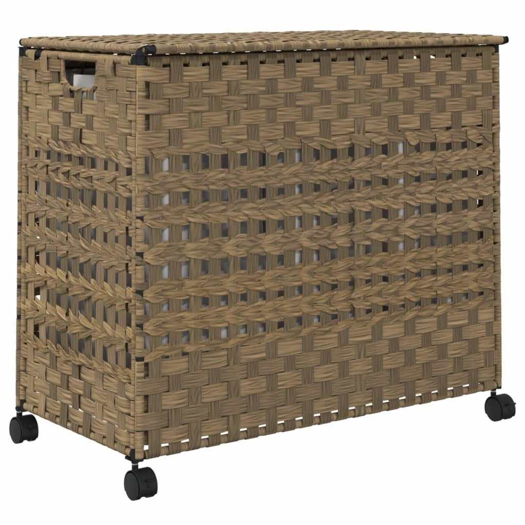 Wasmand op wielen 66x35x60 cm rattan