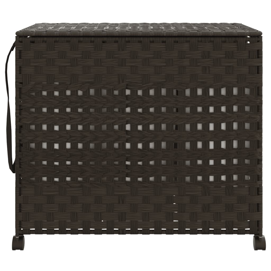 Wasmand op wielen 66x35x60 cm rattan