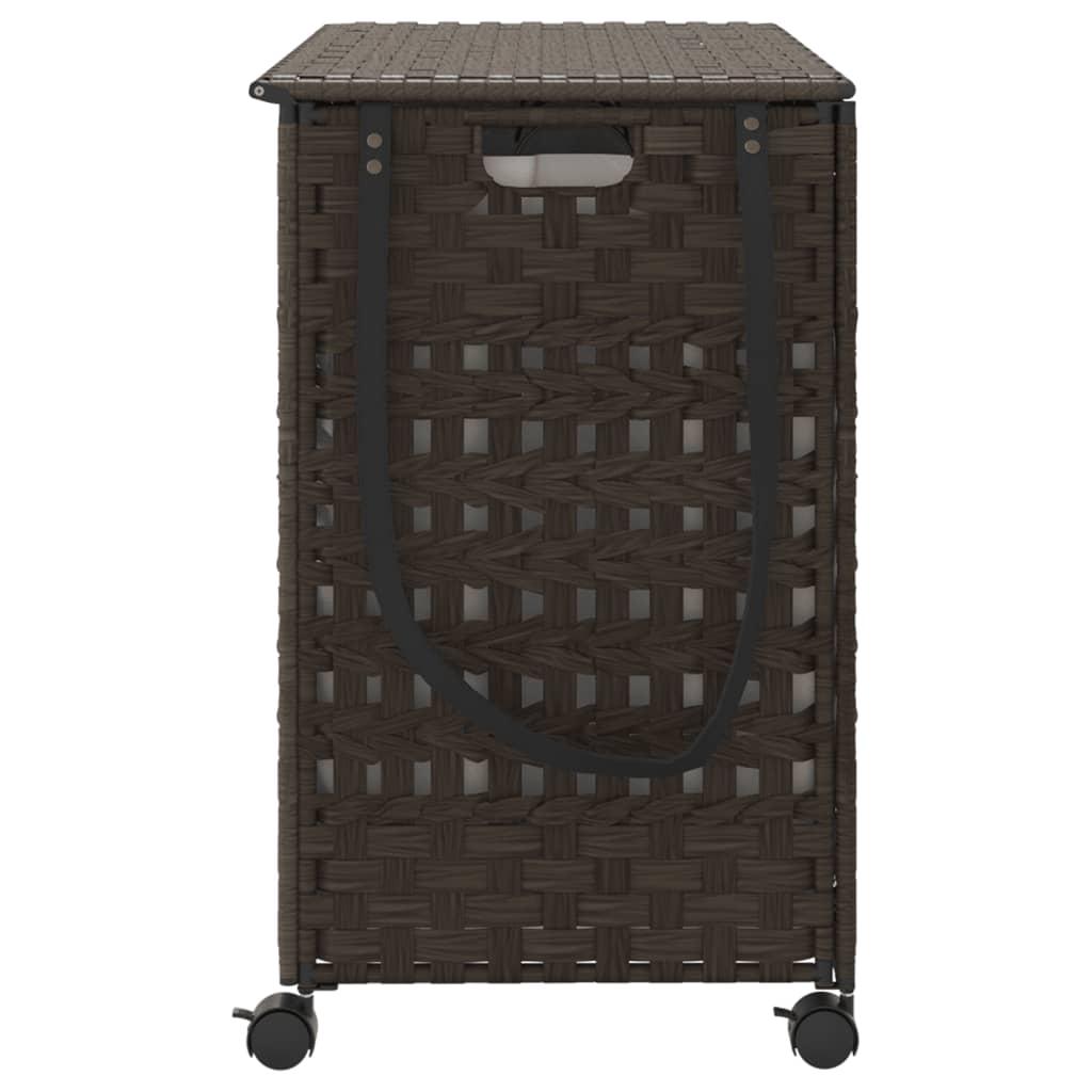 Wasmand op wielen 66x35x60 cm rattan