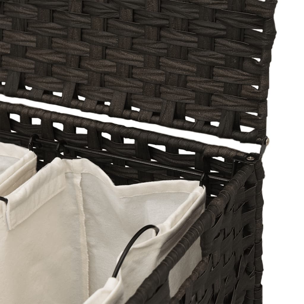 Wasmand op wielen 66x35x60 cm rattan