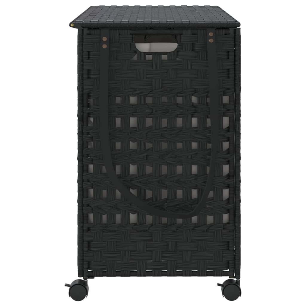 Wasmand op wielen 66x35x60 cm rattan