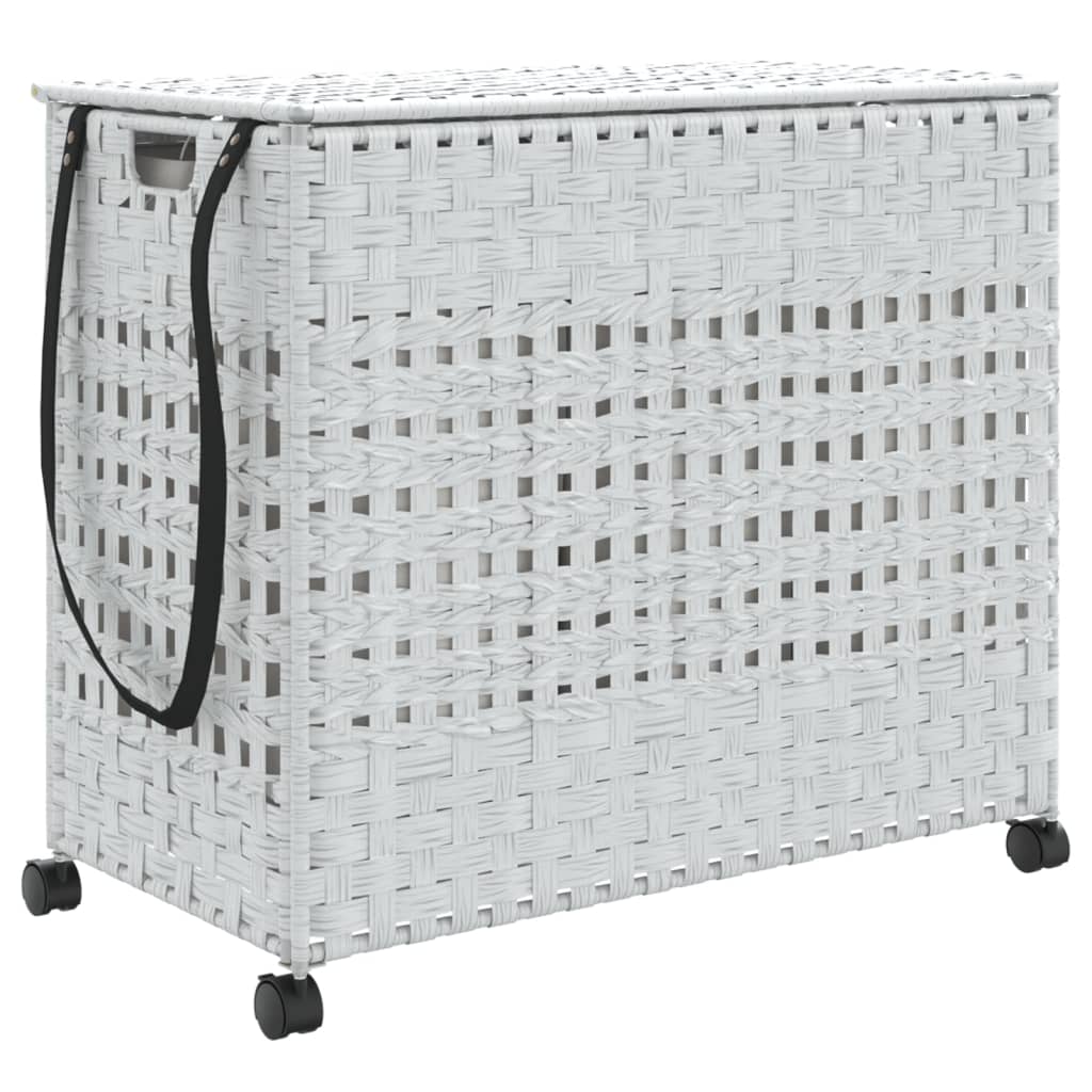 Wasmand op wielen 66x35x60 cm rattan