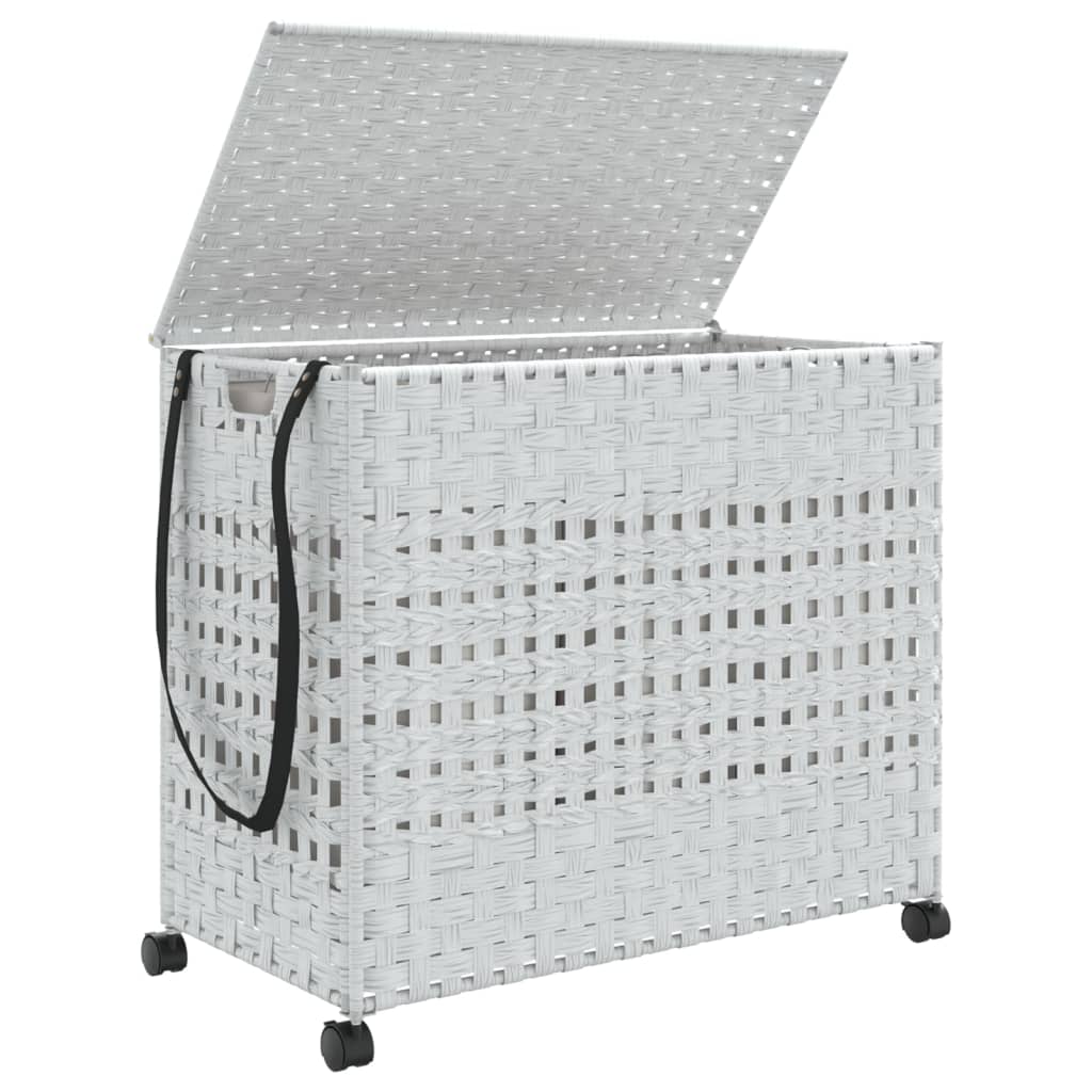 Wasmand op wielen 66x35x60 cm rattan