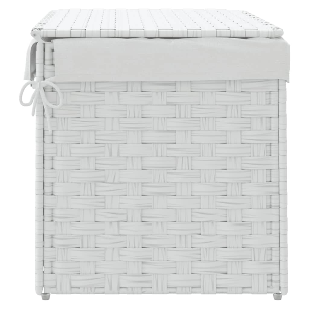 Wasmand met deksel 55,5x35x34 cm poly rattan zwart