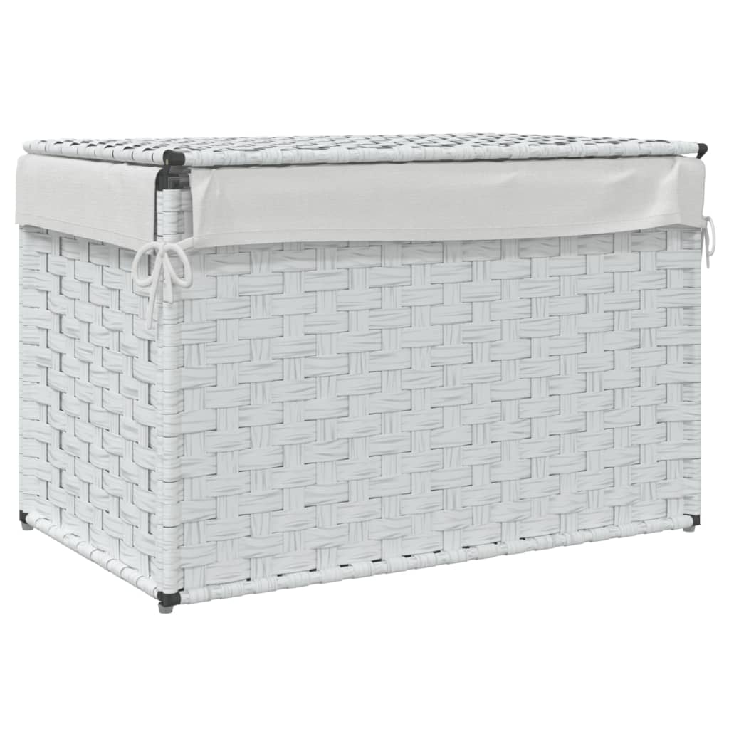 Wasmand met deksel 55,5x35x34 cm poly rattan