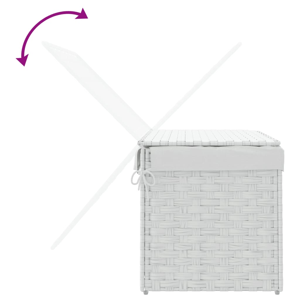 Wasmand met deksel 55,5x35x34 cm poly rattan