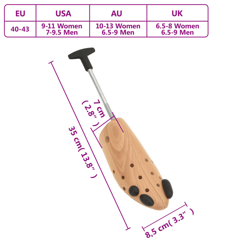 Schoenspanner EU 43-47 massief beukenhout