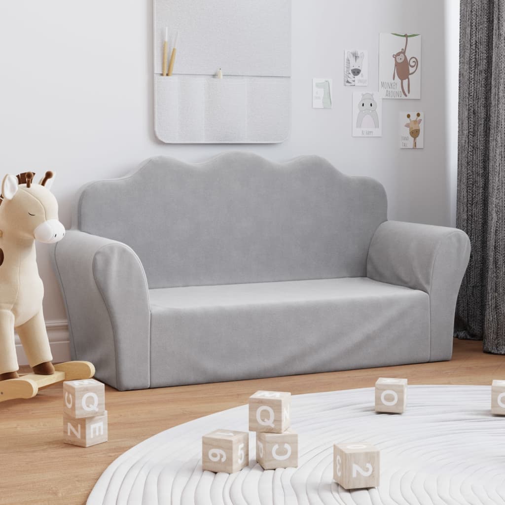 Canapé enfant 2 places peluche douce