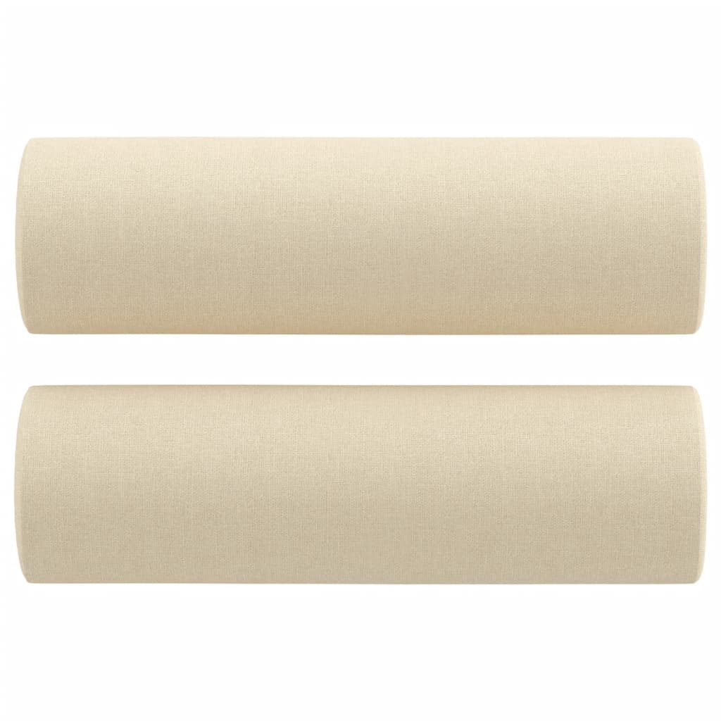 Canapé trois places avec coussins décoratifs 180 cm en tissu