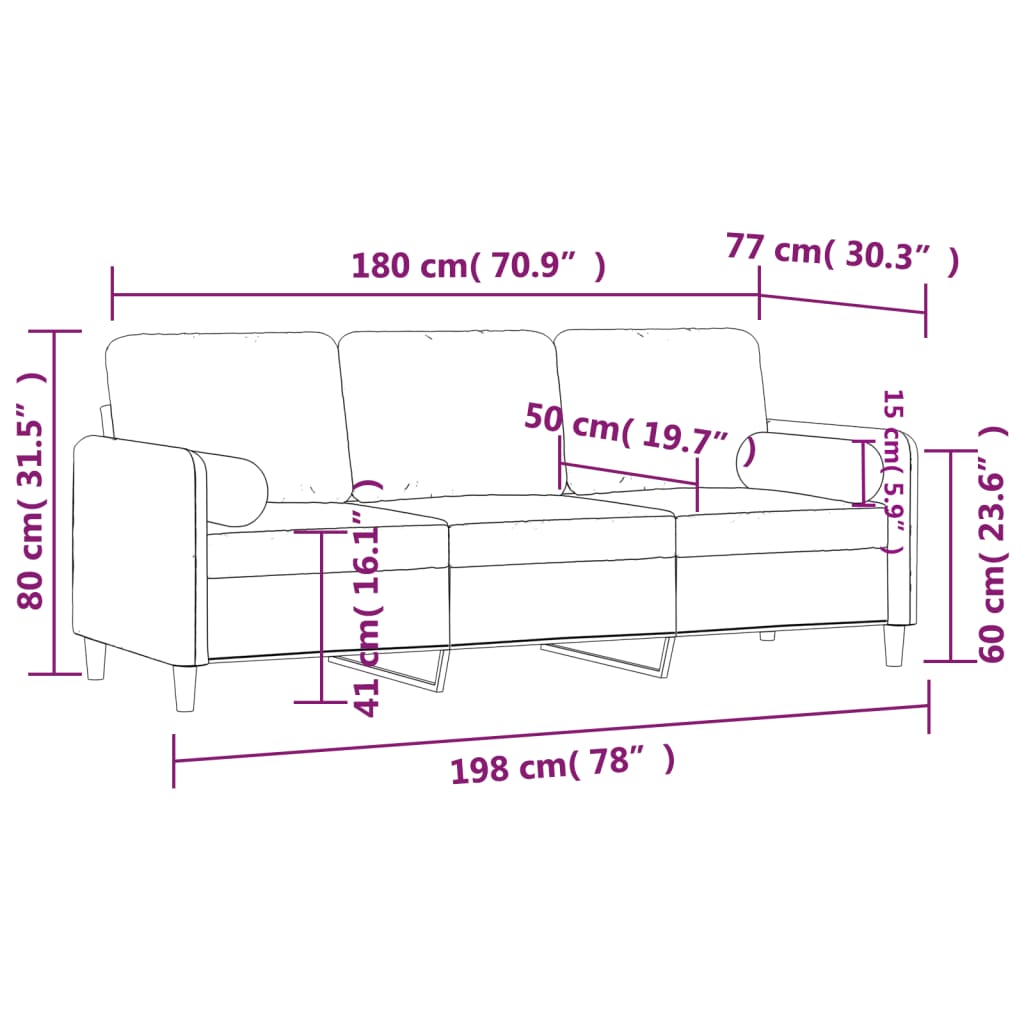 Tweezitsbank met sierkussens 140 cm fluweel roze