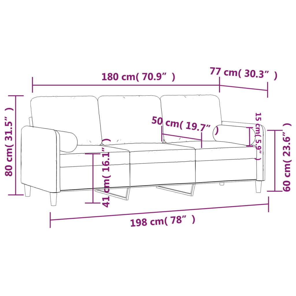 Tweezitsbank met sierkussens 140 cm fluweel