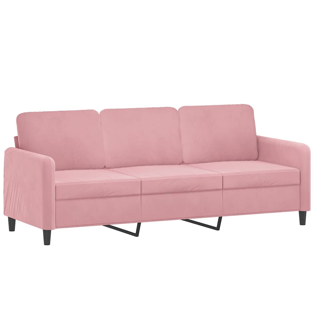 Tweezitsbank met sierkussens 140 cm fluweel roze