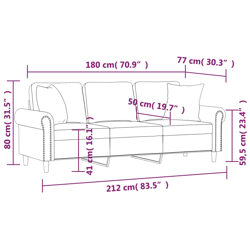 Tweezitsbank met sierkussens 120 cm fluweel roze