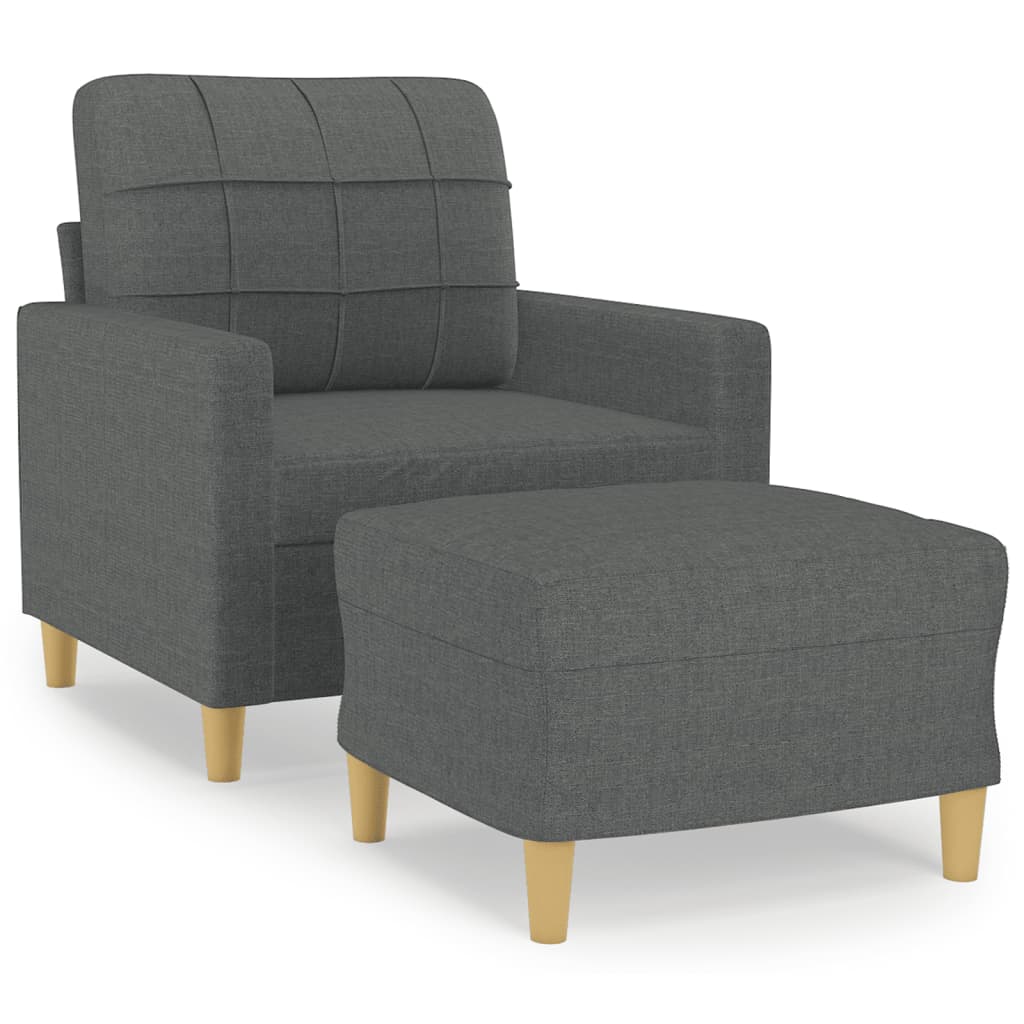 Fauteuil avec repose-pieds 60 cm en tissu