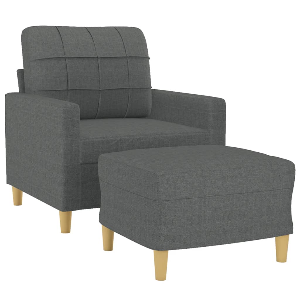 Fauteuil avec repose-pieds 60 cm en tissu