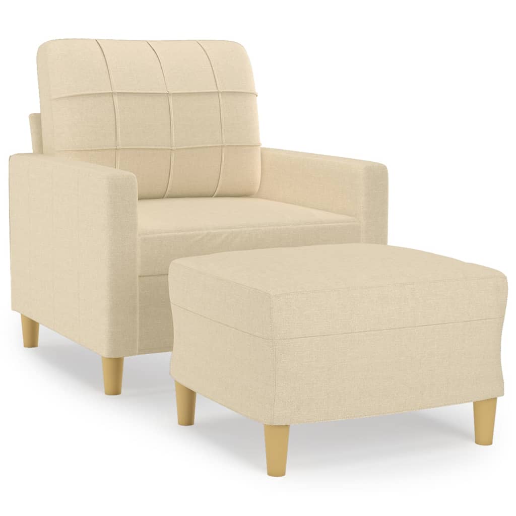 Fauteuil avec repose-pieds 60 cm en tissu