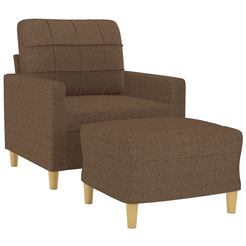 Fauteuil met voetenbank 60 cm stof