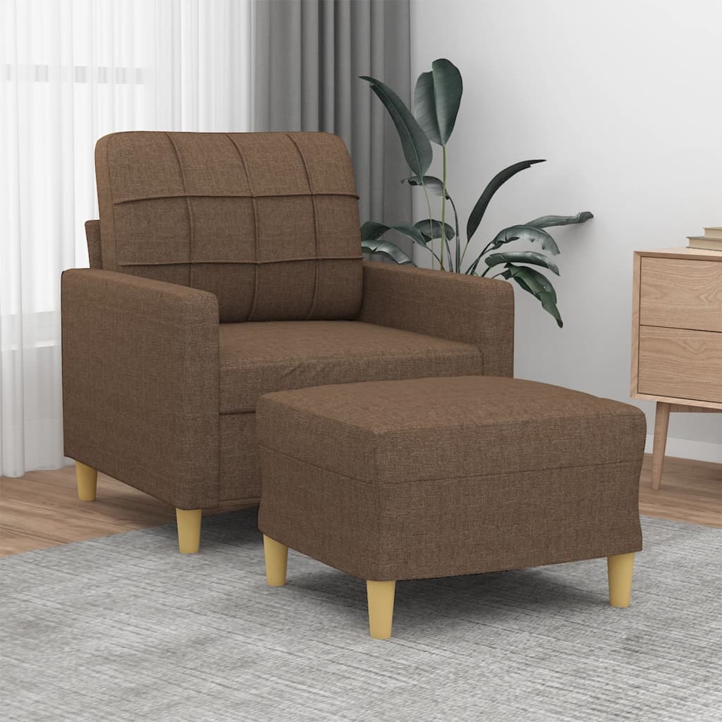 Fauteuil avec repose-pieds 60 cm en tissu