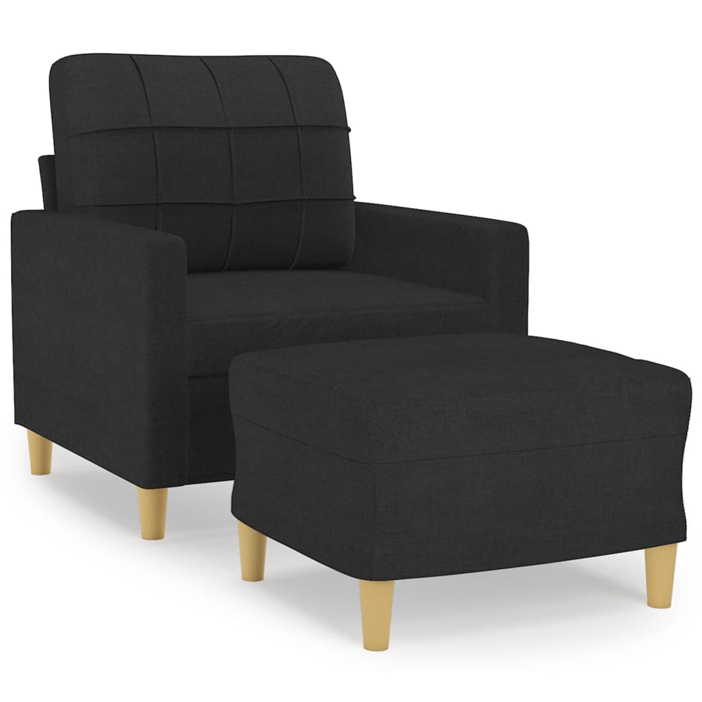 Fauteuil avec repose-pieds 60 cm en tissu