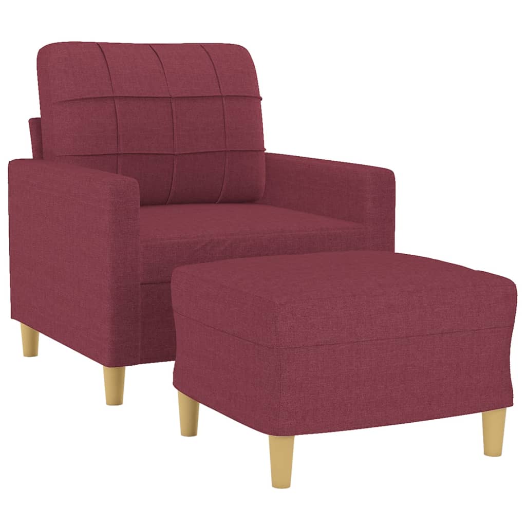 Fauteuil avec repose-pieds 60 cm en tissu