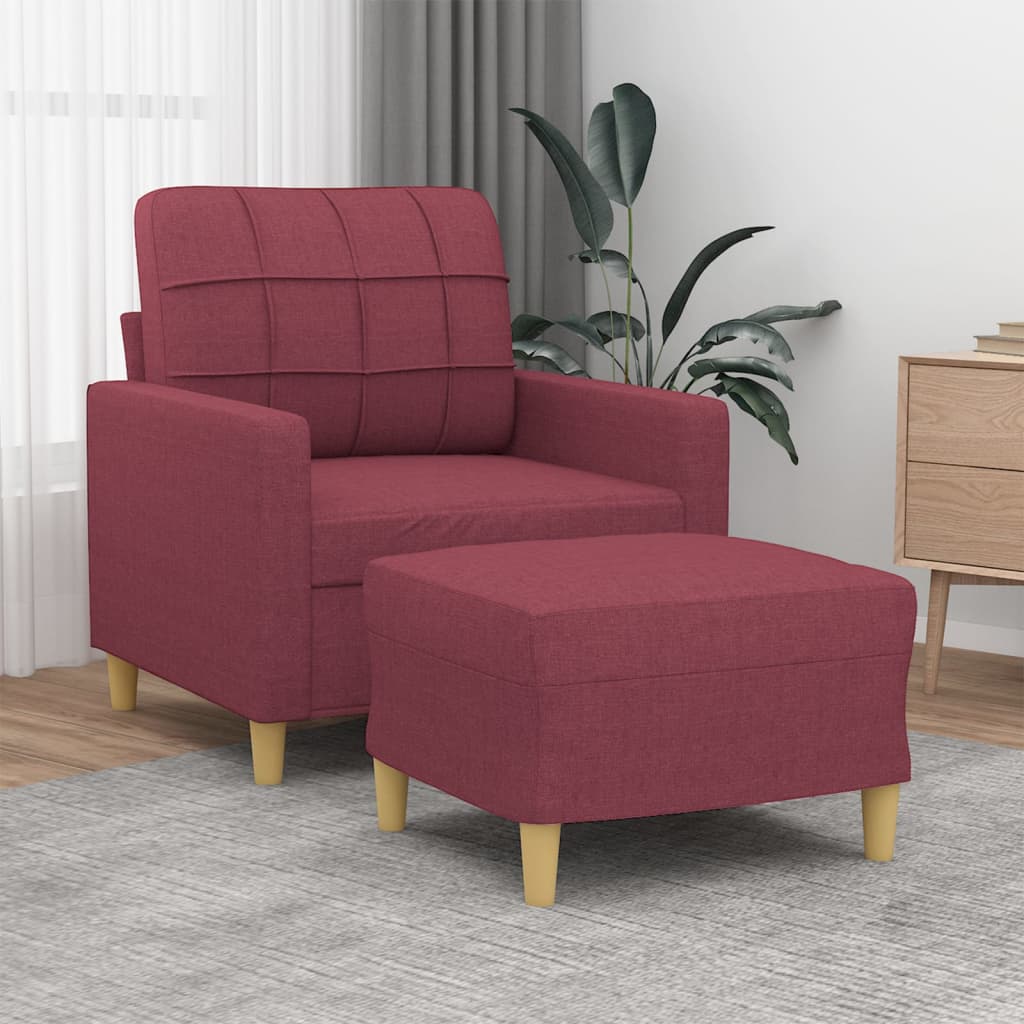 Fauteuil avec repose-pieds 60 cm en tissu