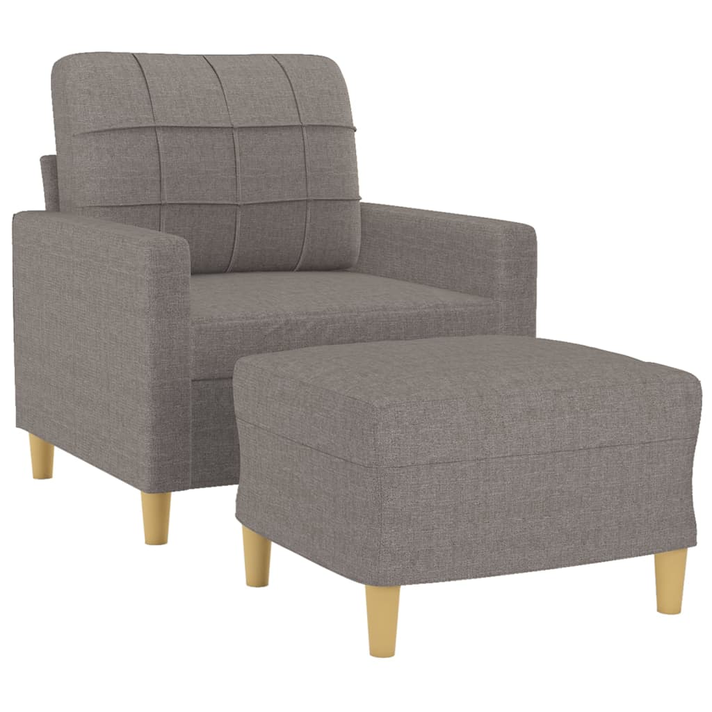 Fauteuil met voetenbank 60 cm stof