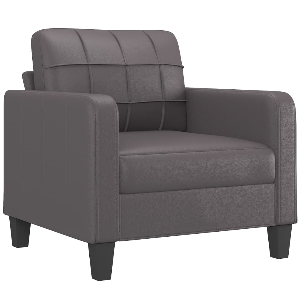 Fauteuil avec repose-pieds 60 cm cuir artificiel, crème