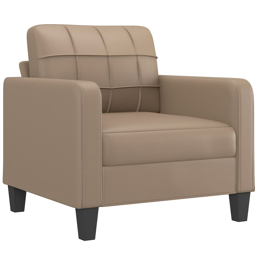 Fauteuil avec repose-pieds 60 cm cuir artificiel, crème