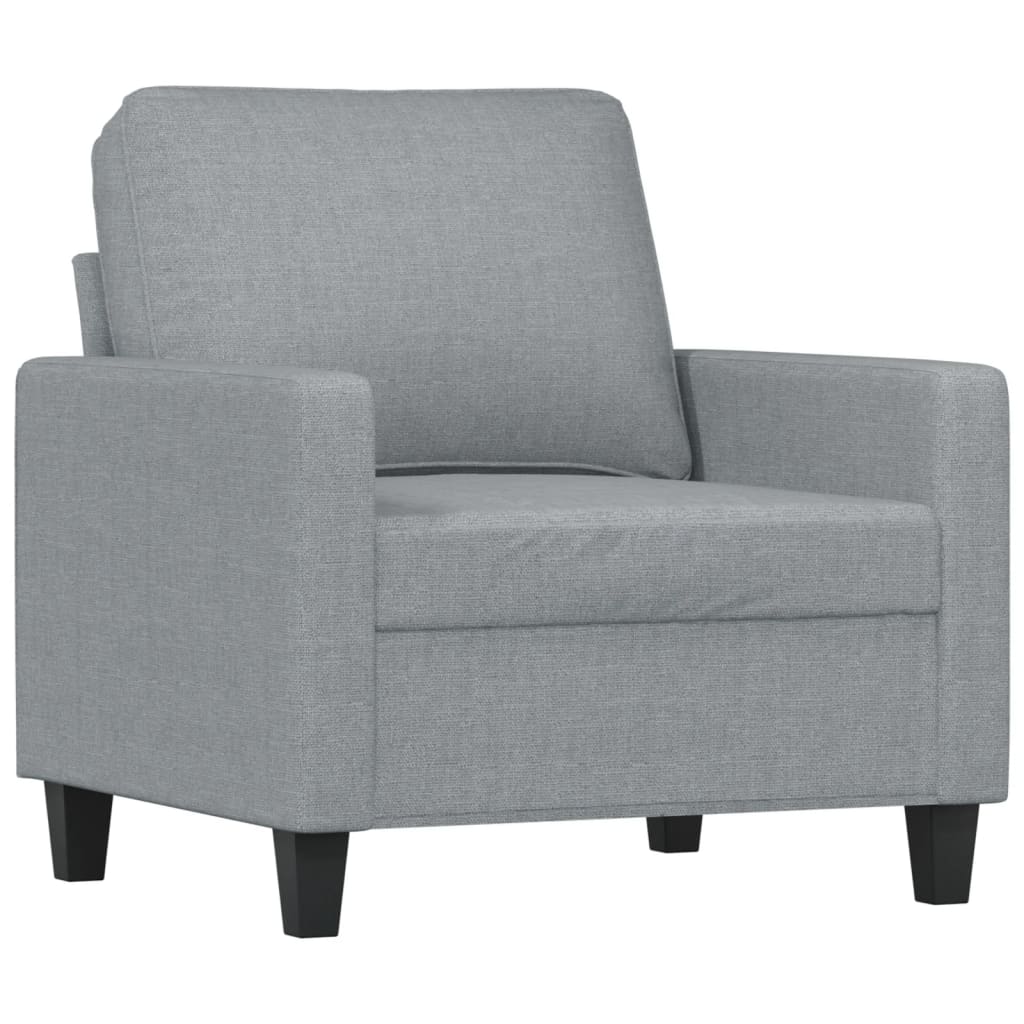 Fauteuil avec repose-pieds 60 cm tissu gris clair