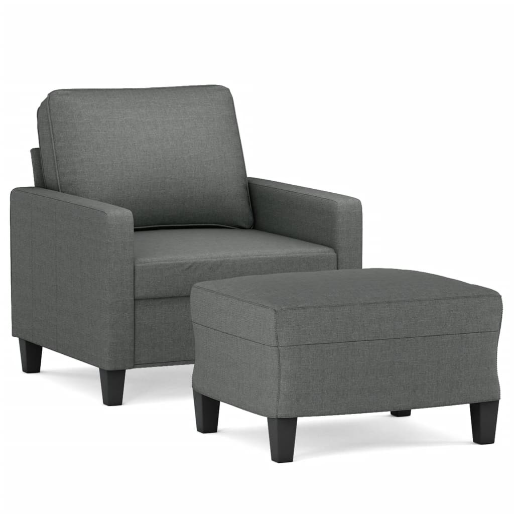 Fauteuil met voetenbank 60 cm stof