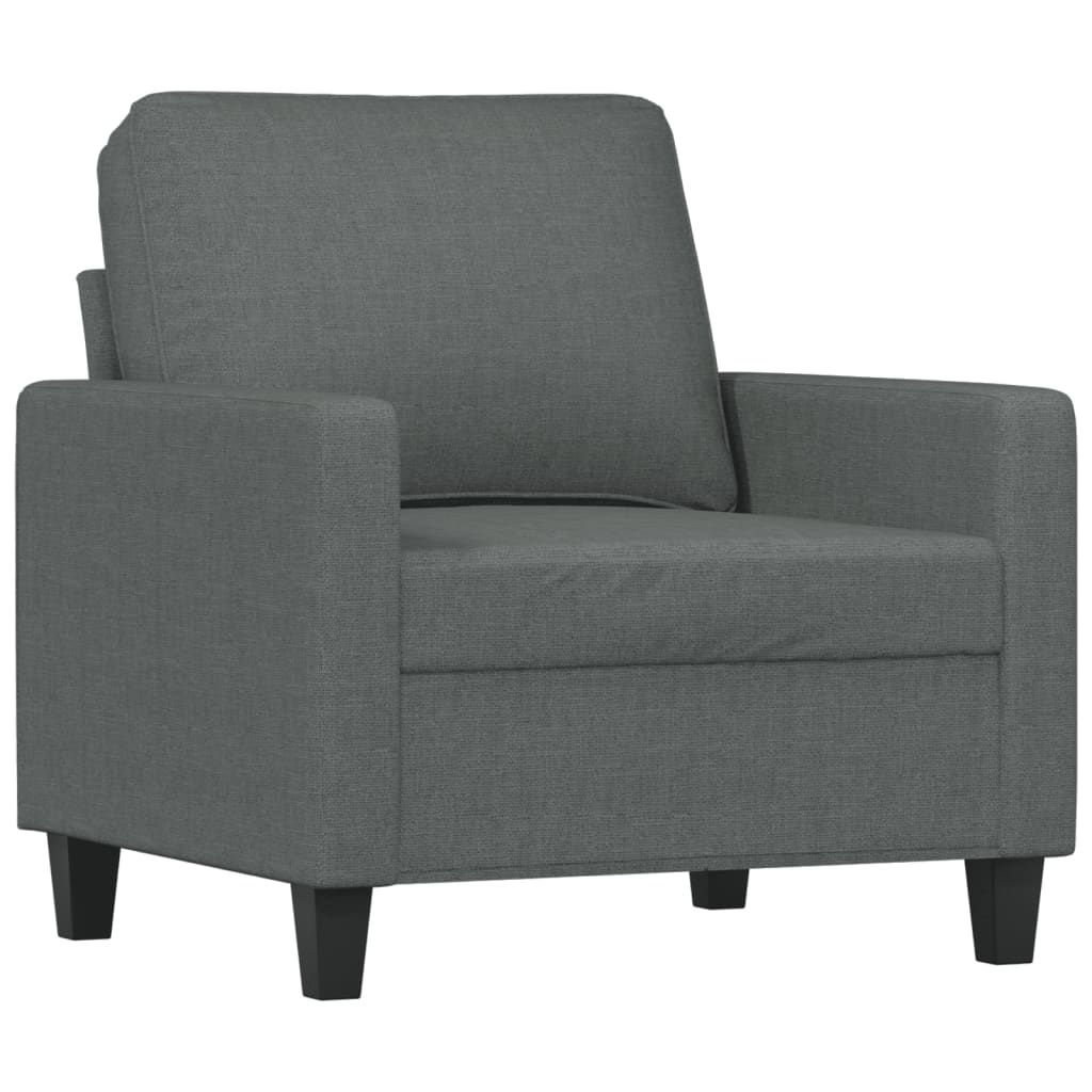 Fauteuil met voetenbank 60 cm stof lichtgrijs