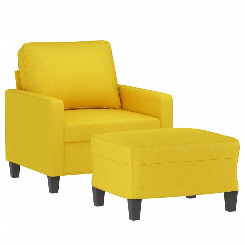 Fauteuil met voetenbank 60 cm stof