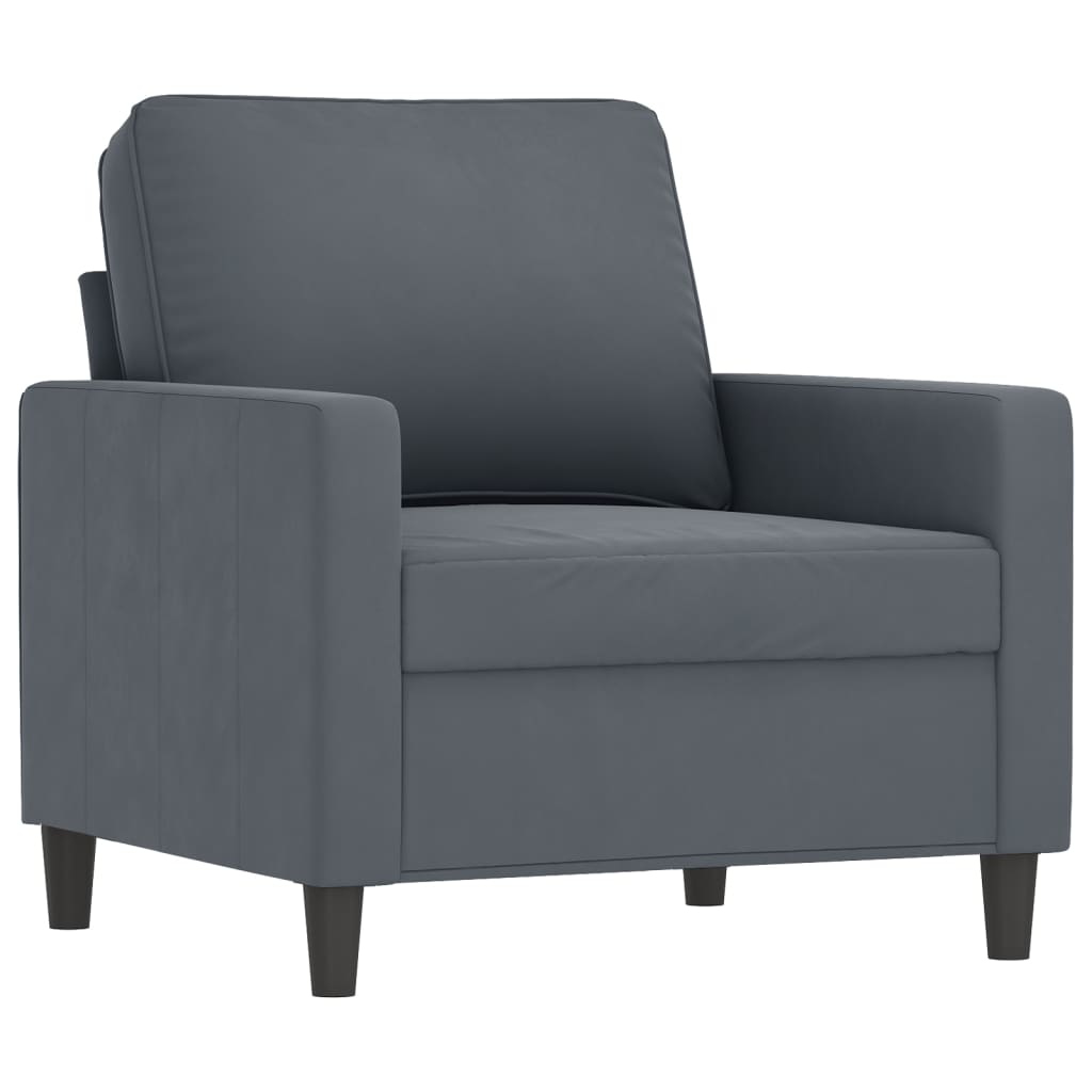 Fauteuil met voetenbank 60 cm fluweel