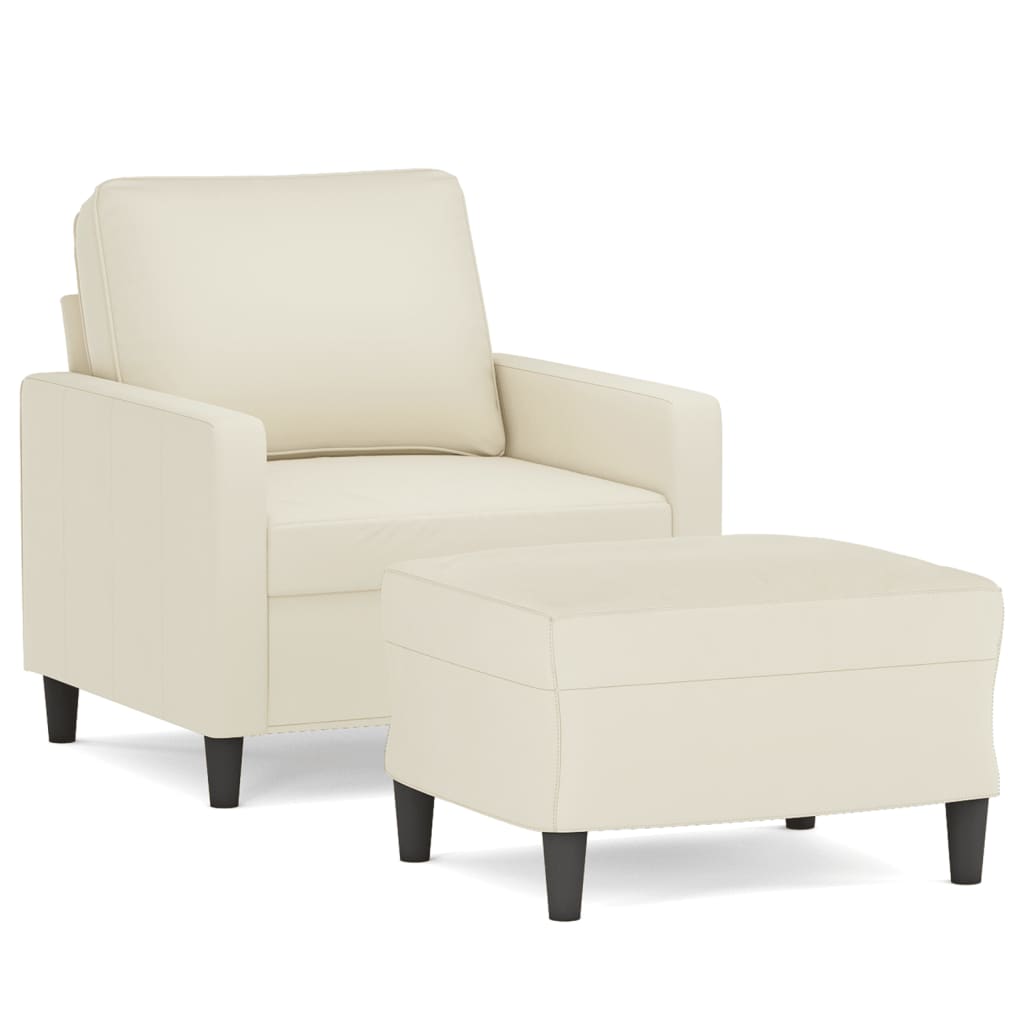 Fauteuil avec repose-pieds 60 cm velours