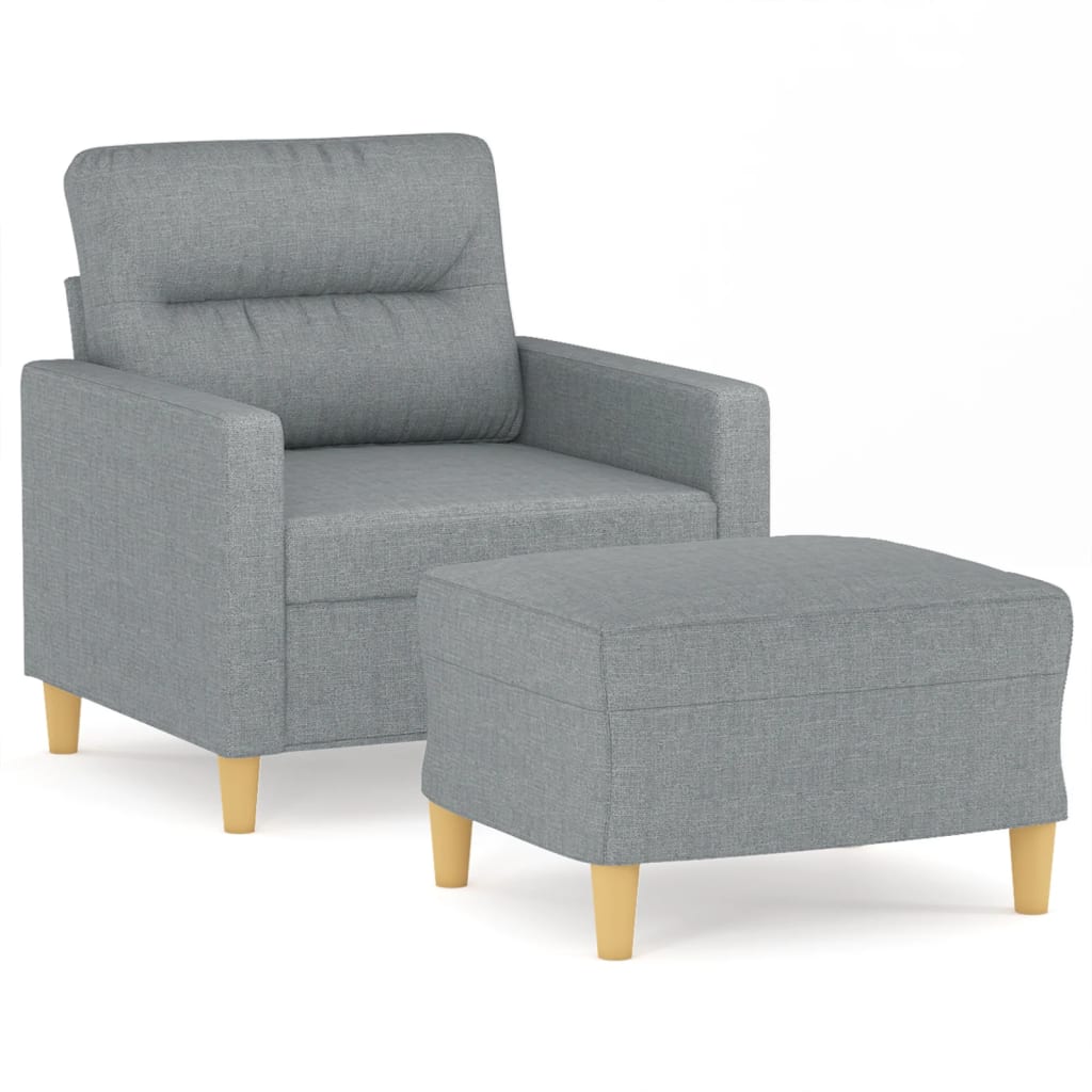 Fauteuil avec repose-pieds 60 cm en tissu