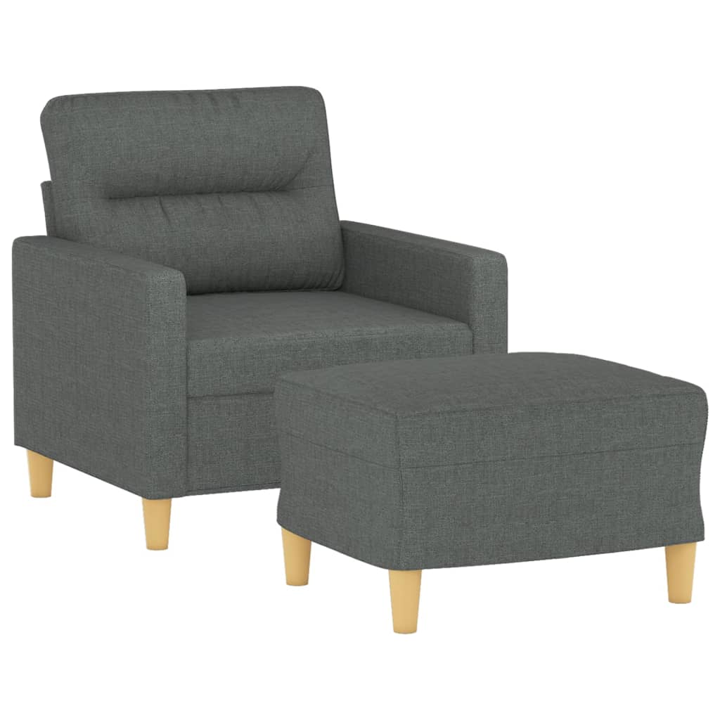 Fauteuil met voetenbank 60 cm stof