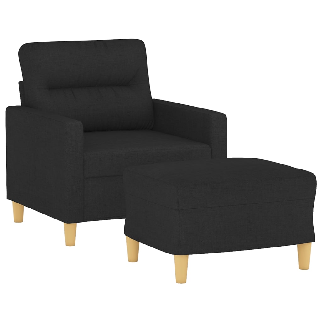 Fauteuil met voetenbank 60 cm stof