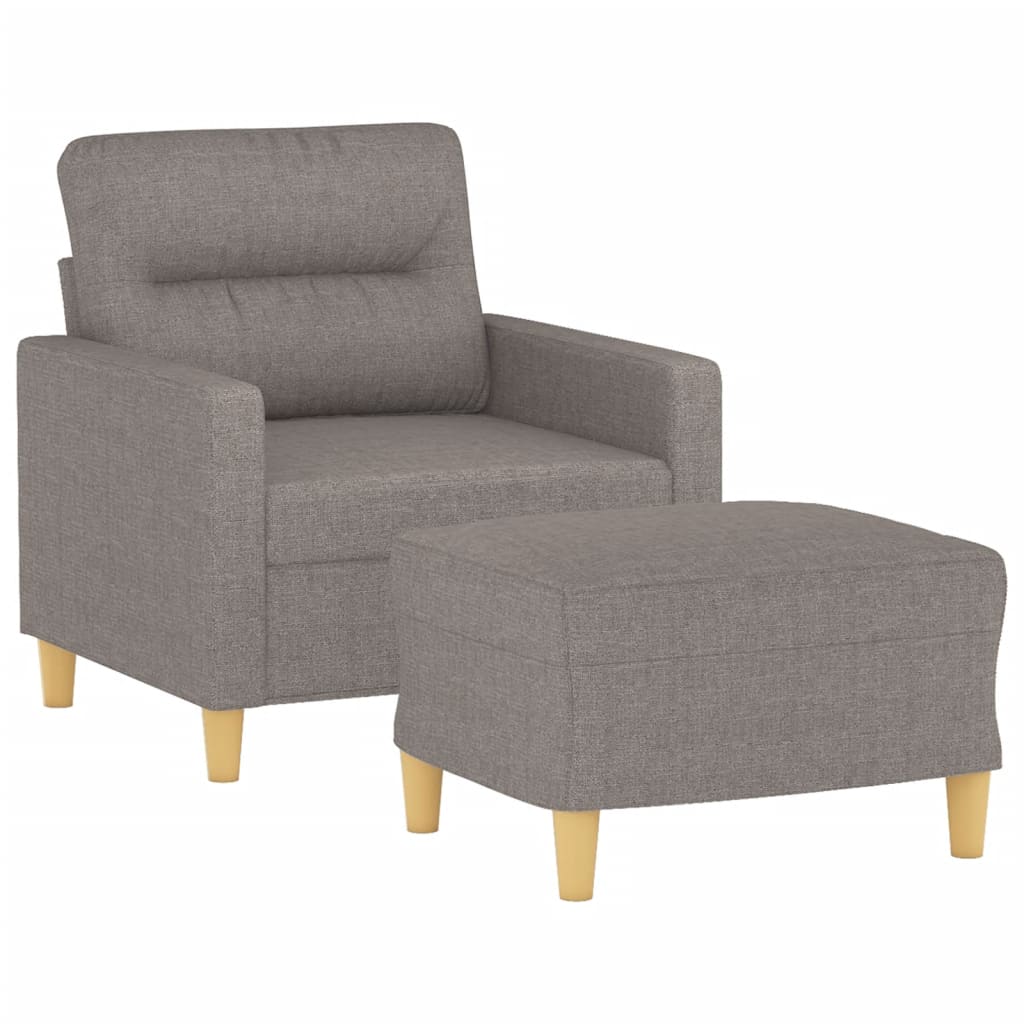 Fauteuil met voetenbank 60 cm stof