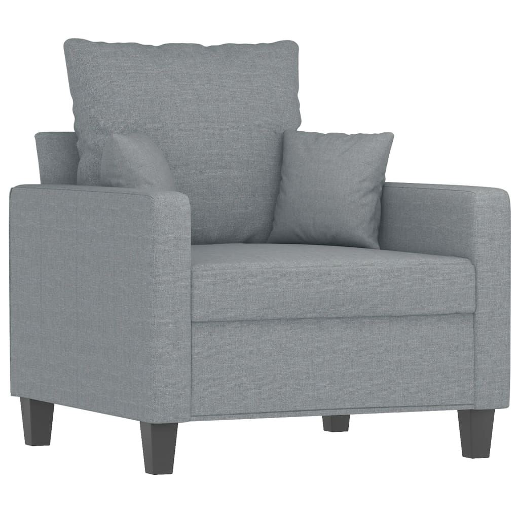 Fauteuil avec repose-pieds 60 cm tissu gris foncé