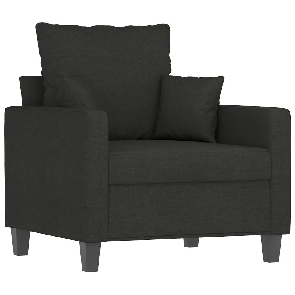 Fauteuil met voetenbank 60 cm stof donkergrijs