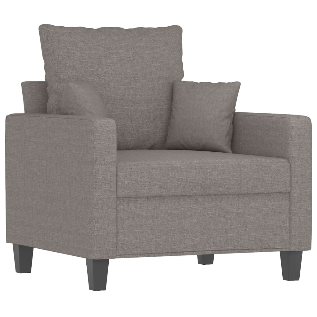 Fauteuil avec repose-pieds 60 cm tissu gris foncé