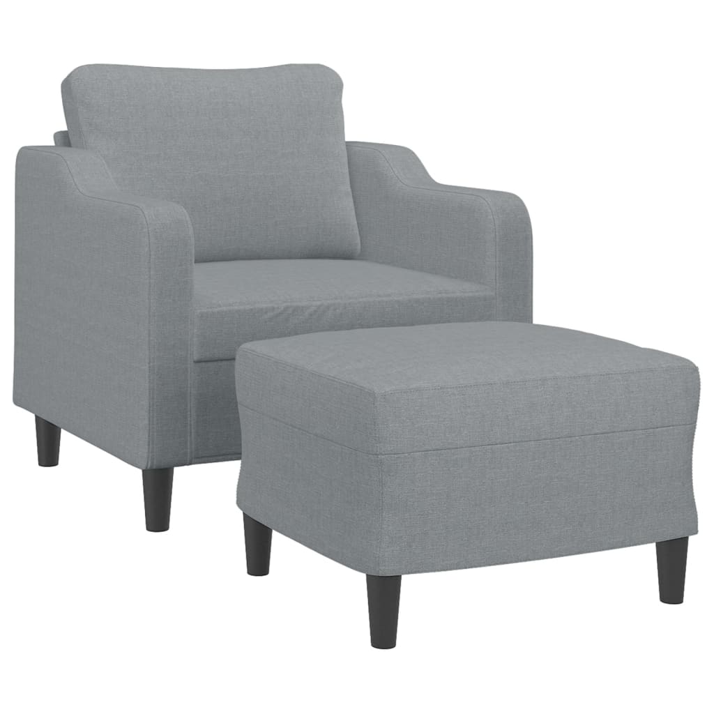 Fauteuil avec repose-pieds 60 cm en tissu couleur crème