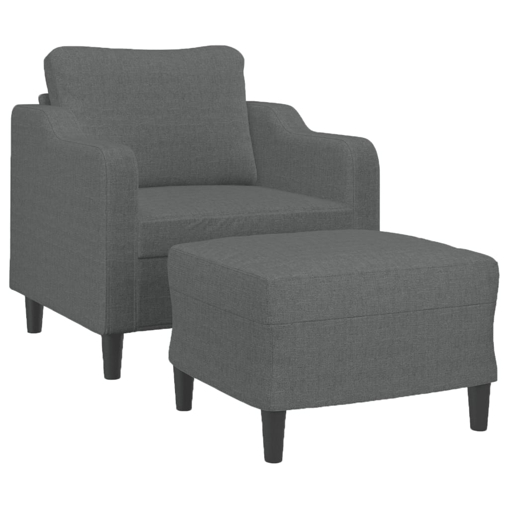 Fauteuil avec repose-pieds 60 cm en tissu couleur crème