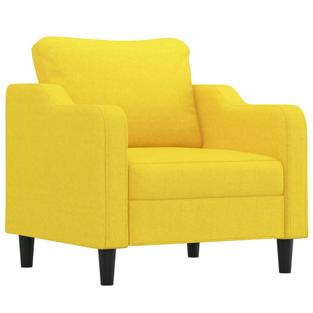 Fauteuil met voetenbank 60 cm stof crèmekleurig