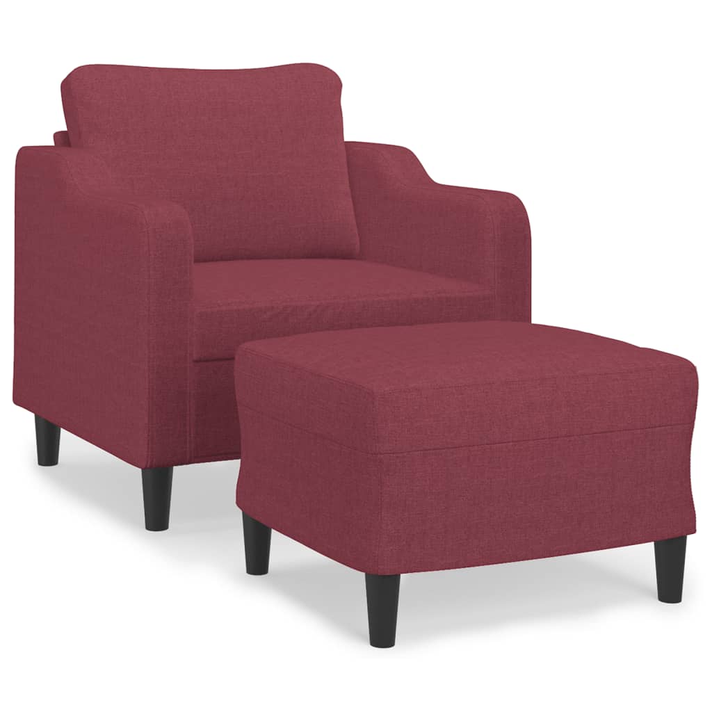 Fauteuil avec repose-pieds 60 cm en tissu couleur crème