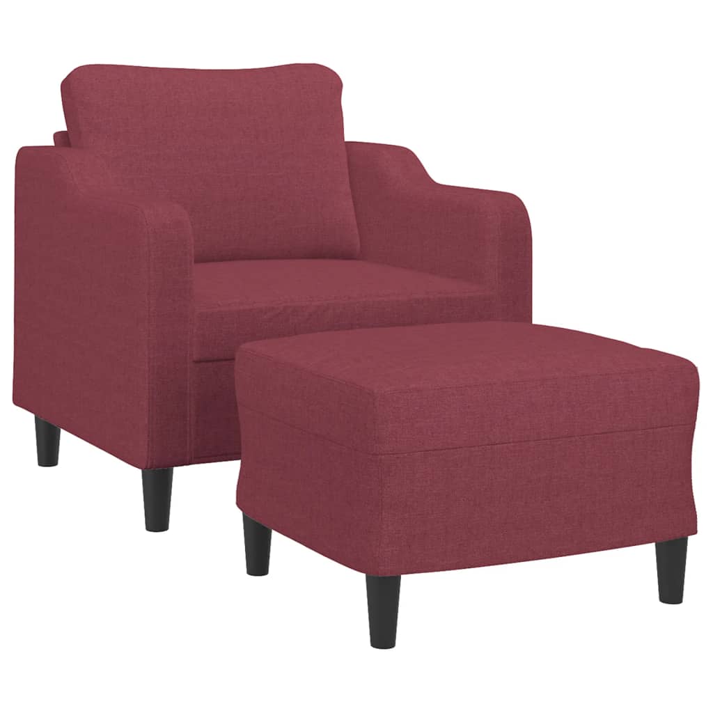 Fauteuil avec repose-pieds 60 cm en tissu couleur crème