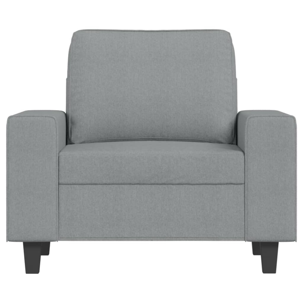 Fauteuil met voetenbank 60 cm stof crèmekleurig