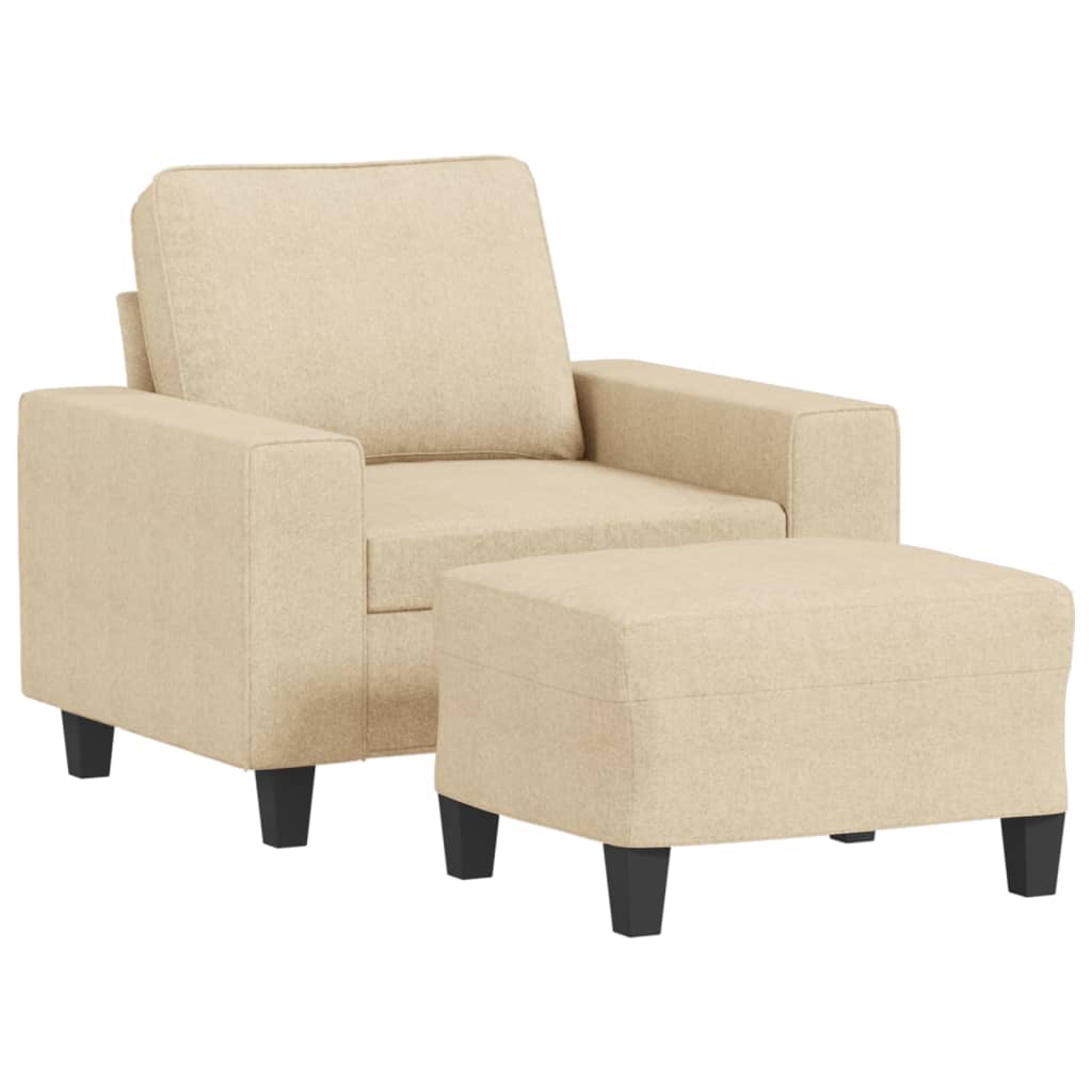 Fauteuil met voetenbank 60 cm stof