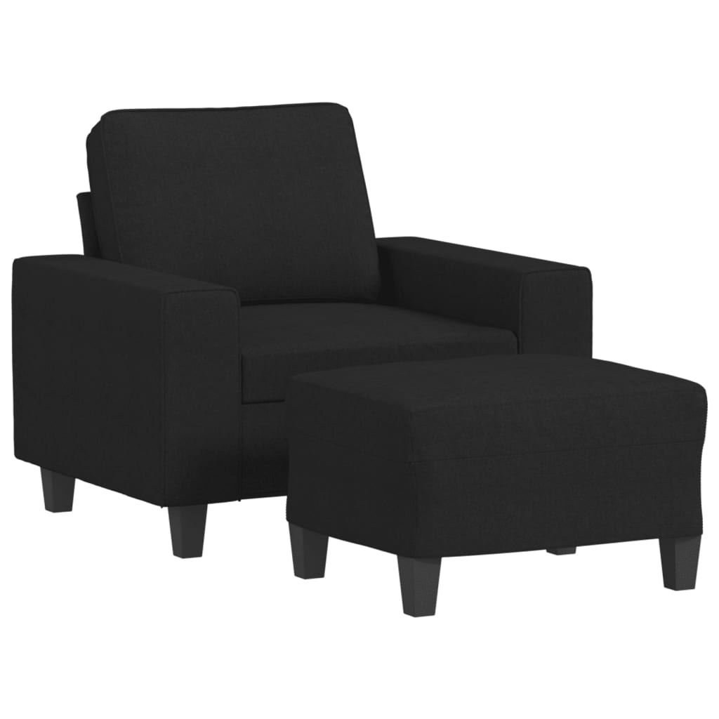 Fauteuil met voetenbank 60 cm stof